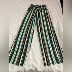 Striped Wide-Leg Pants